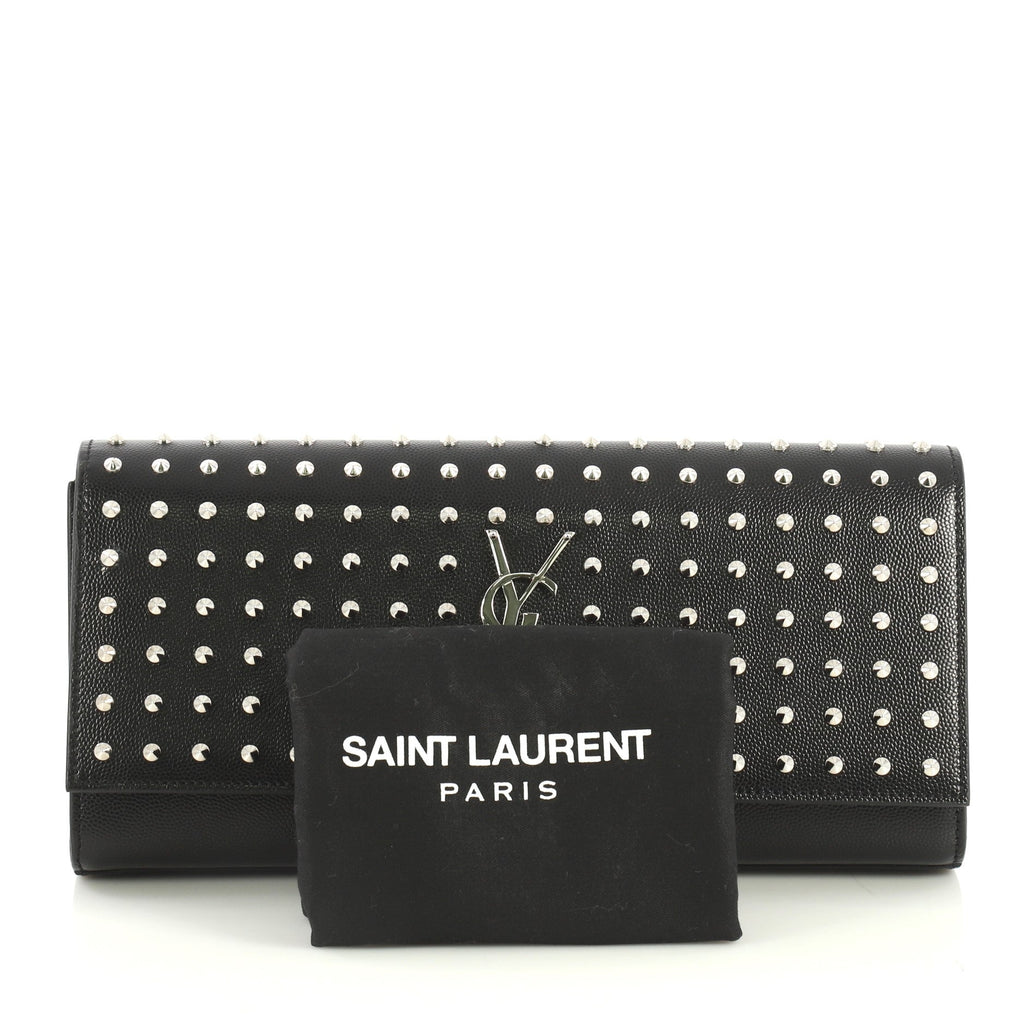 Classic Monogram Clutch Studded Leather Long