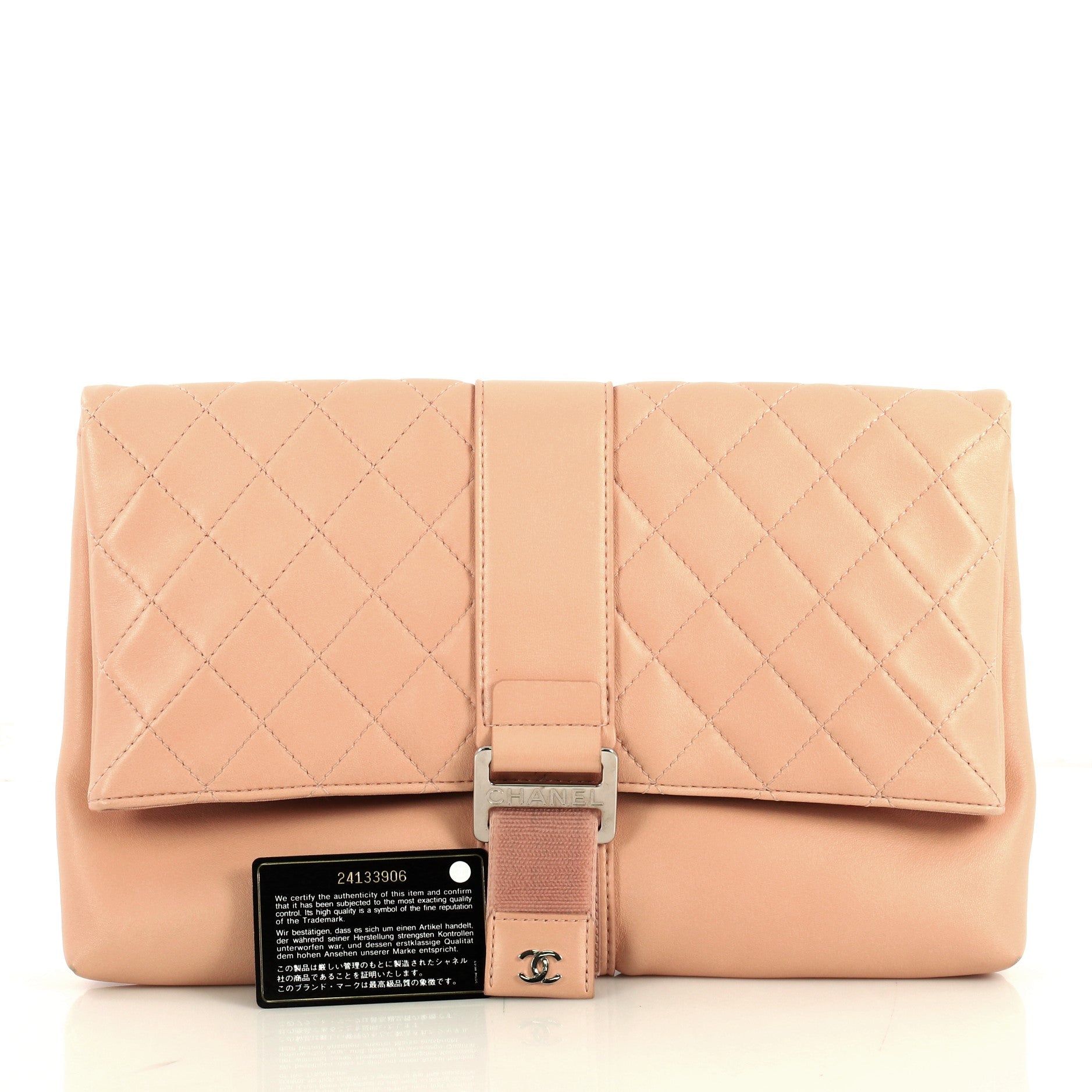 Grip Clutch Quilted Lambskin