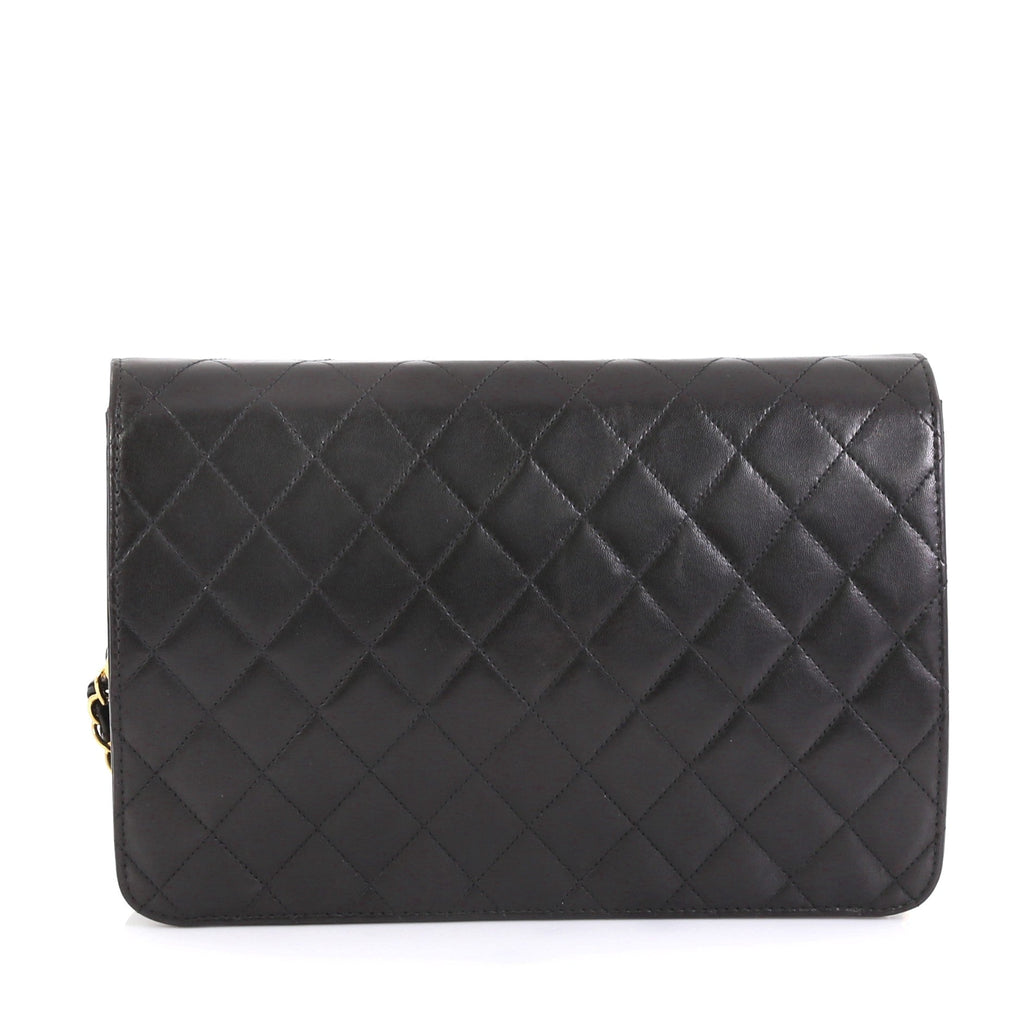 Vintage Clutch with Chain Quilted Leather Medium