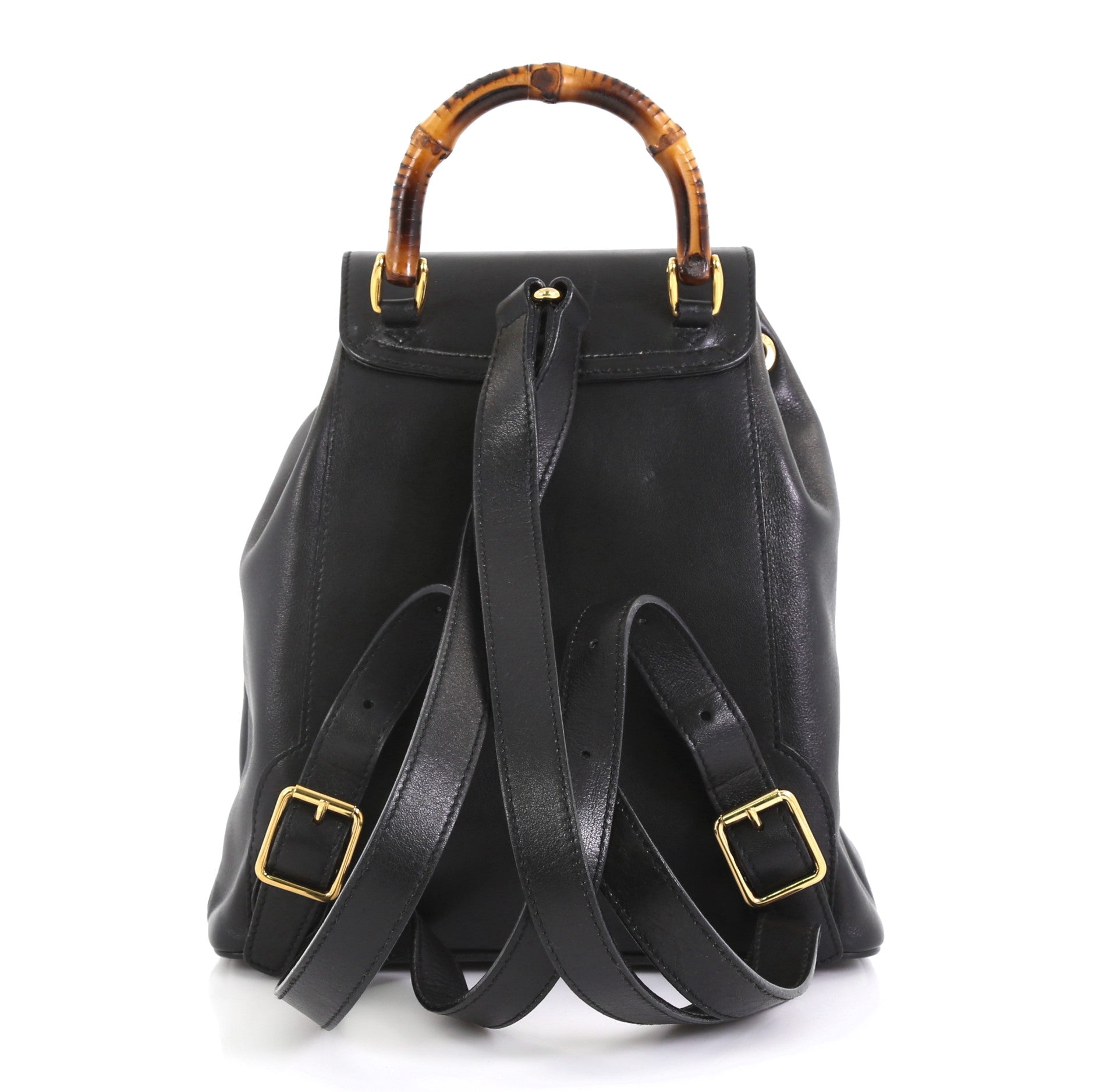 Vintage Bamboo Backpack Leather Mini
