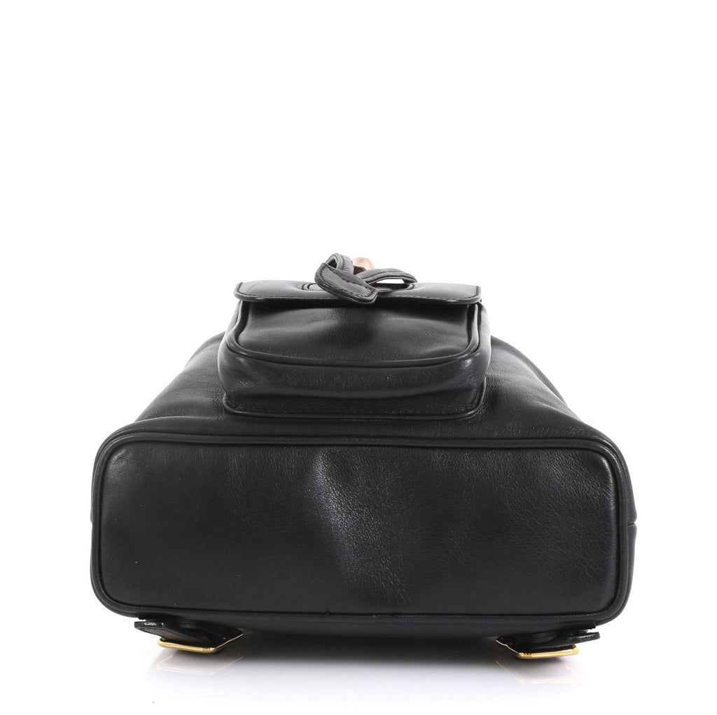 Vintage Bamboo Backpack Leather Mini
