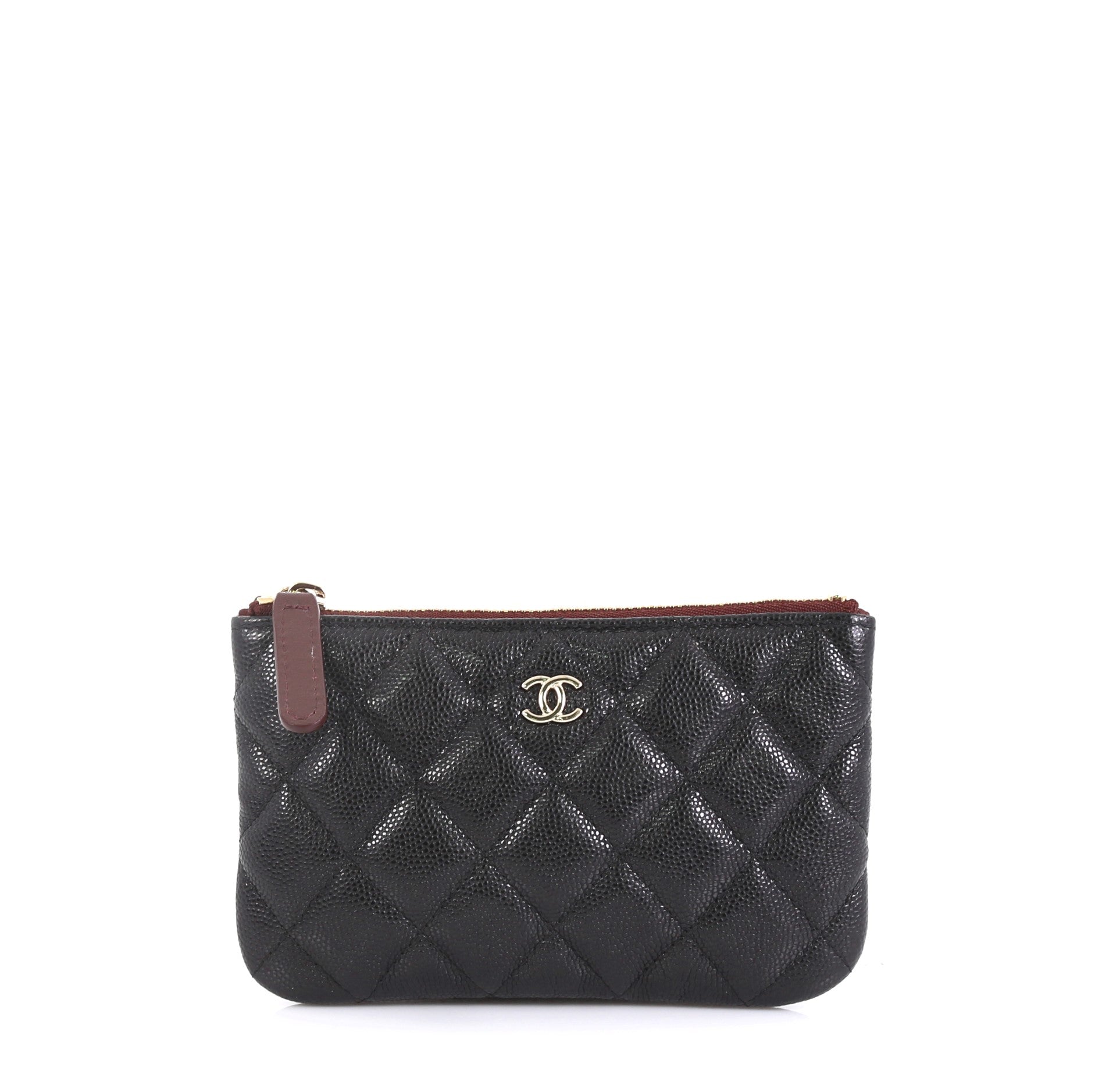 Classic O Case Pouch Quilted Caviar Mini