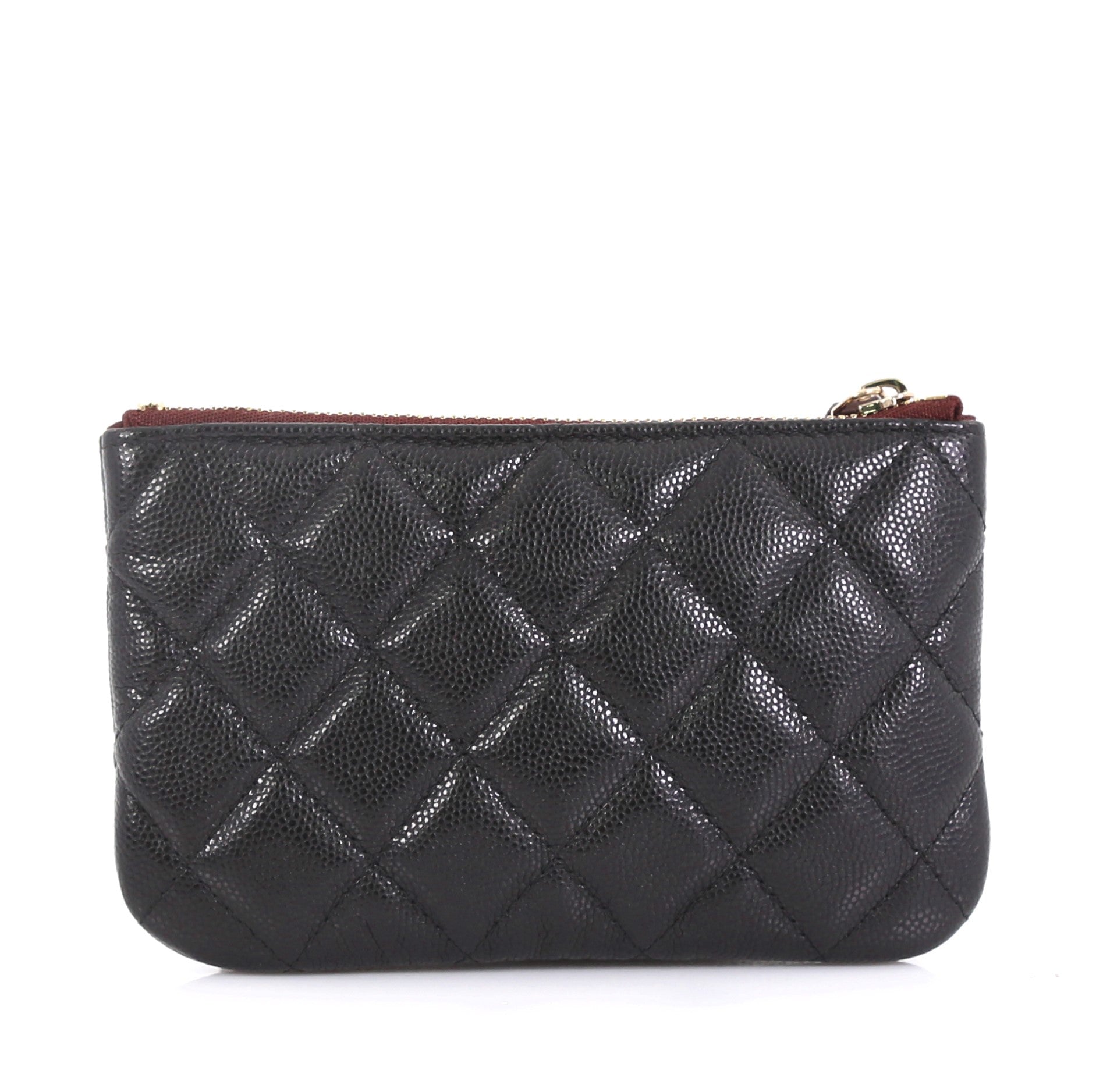 Classic O Case Pouch Quilted Caviar Mini