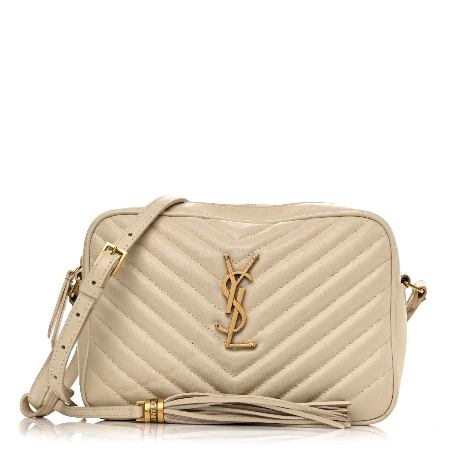 Calfskin Matelasse Monogram Lou Camera Bag Crema Soft
