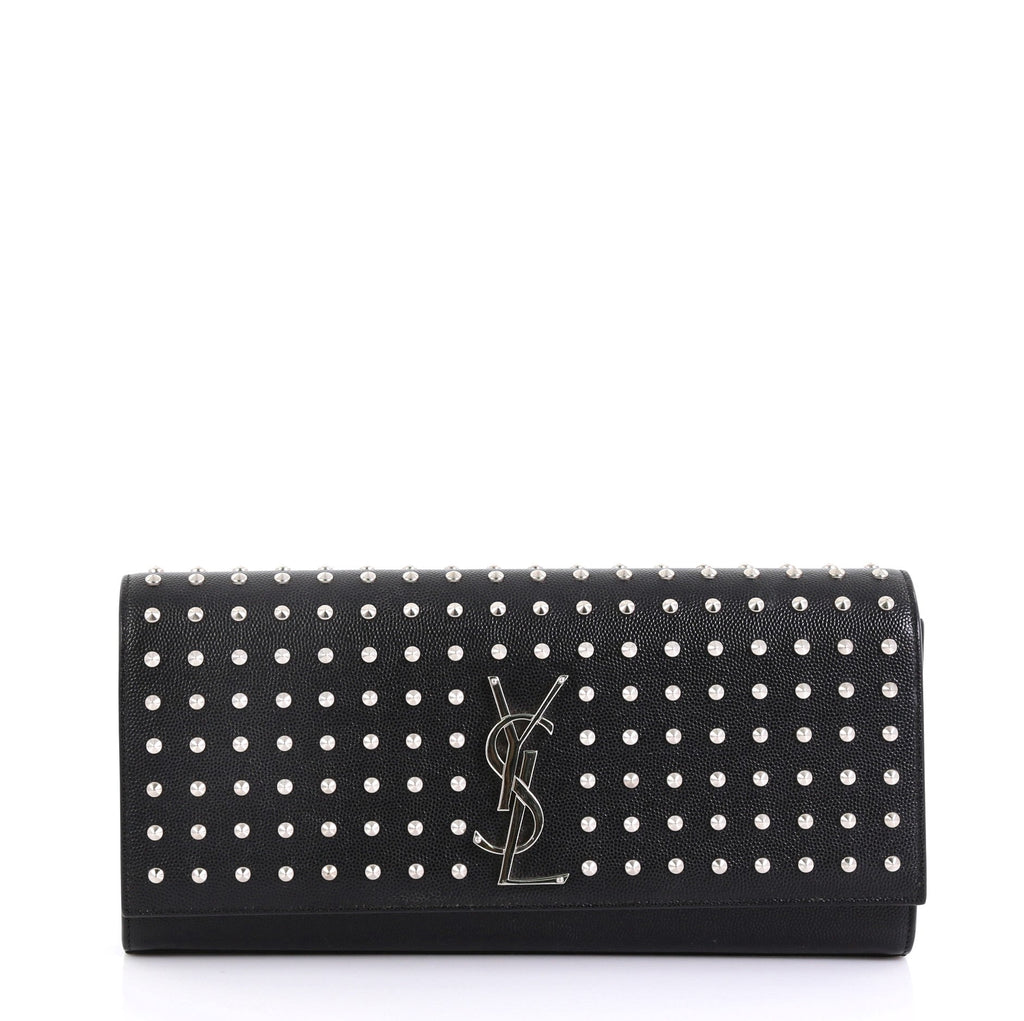 Classic Monogram Clutch Studded Leather Long