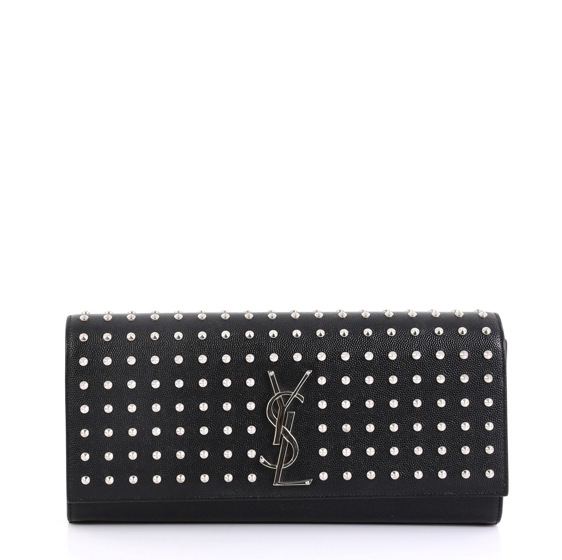 Classic Monogram Clutch Studded Leather Long