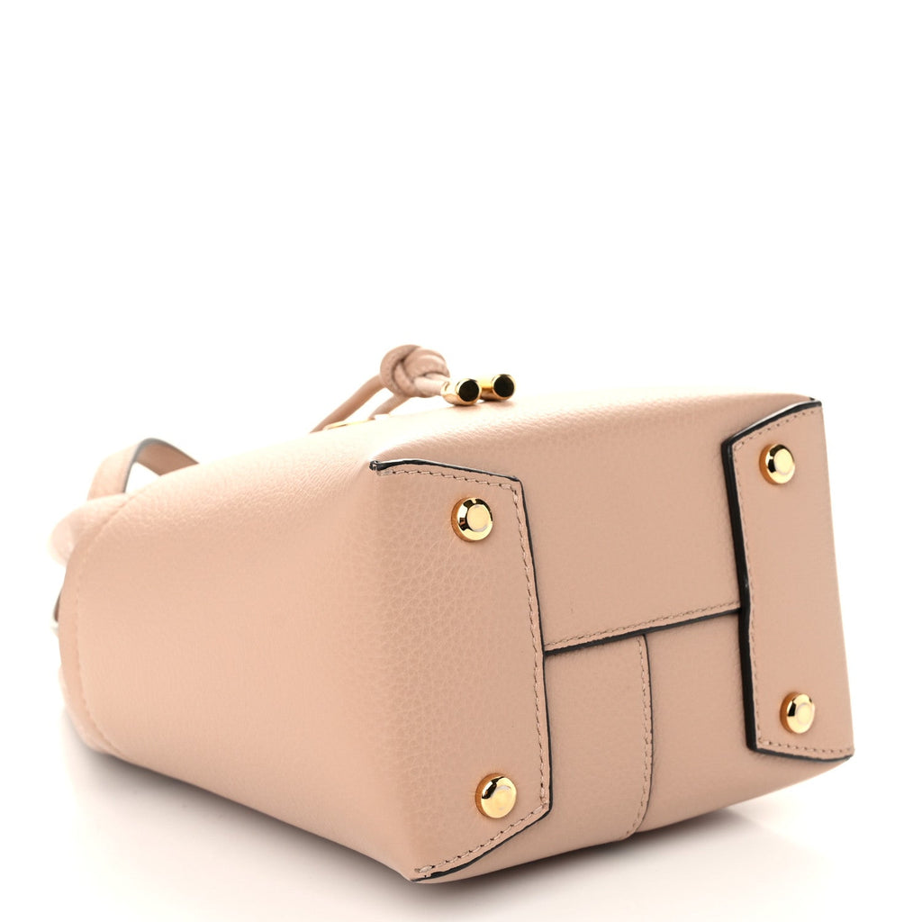 Grained Calfskin Mini Gancino Bucket Bag Amaretti