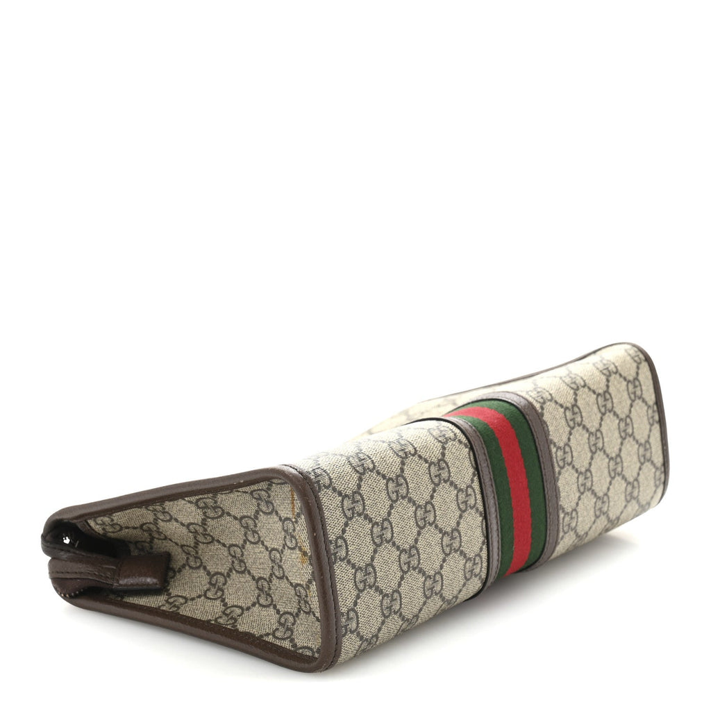 GG Supreme Monogram Web Ophidia GG Toiletry Case Beige New Acero