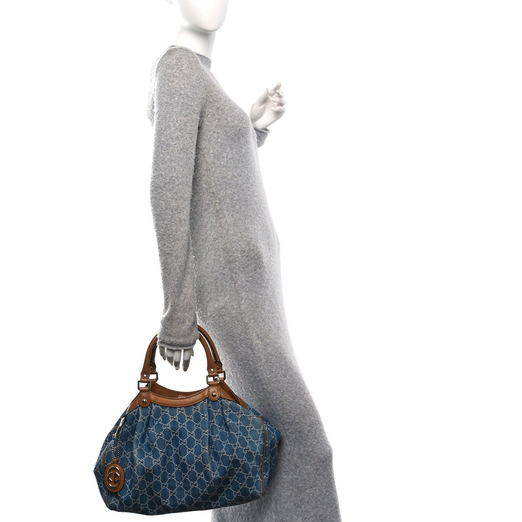 Denim Monogram Medium Sukey Tote Blue