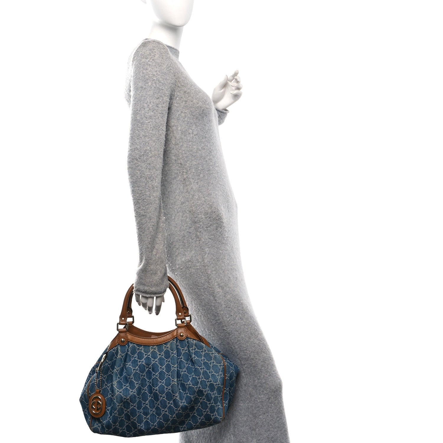Denim Monogram Medium Sukey Tote Blue