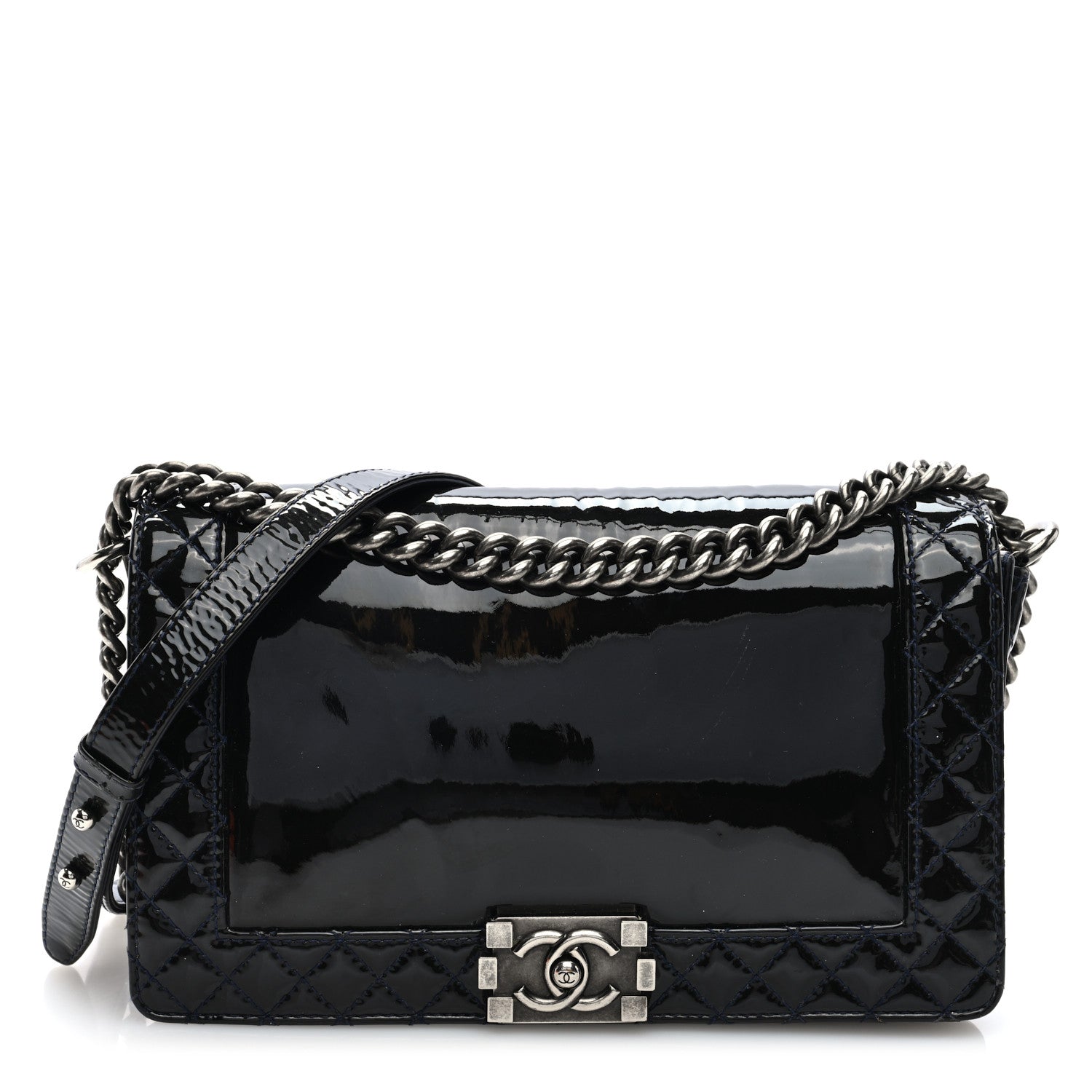Patent New Medium Boy Reverso Flap Black