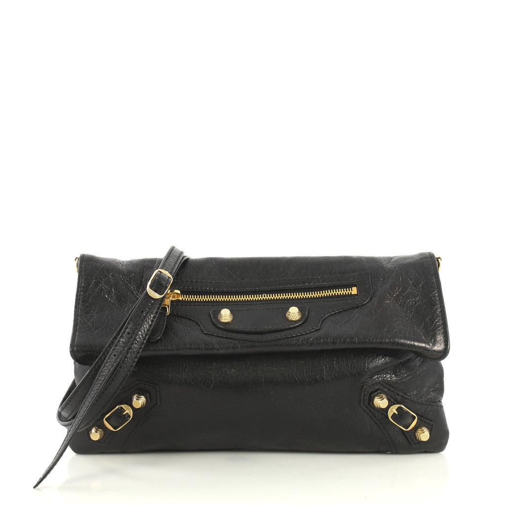 Envelope Strap Clutch Classic Studs Leather