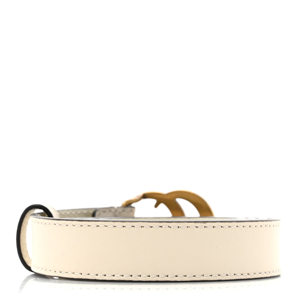 Calfskin Double G 20mm Belt 80 32 Mystic White
