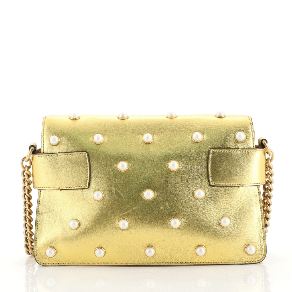 Broadway Pearly Bee Shoulder Bag Embellished Leather Mini