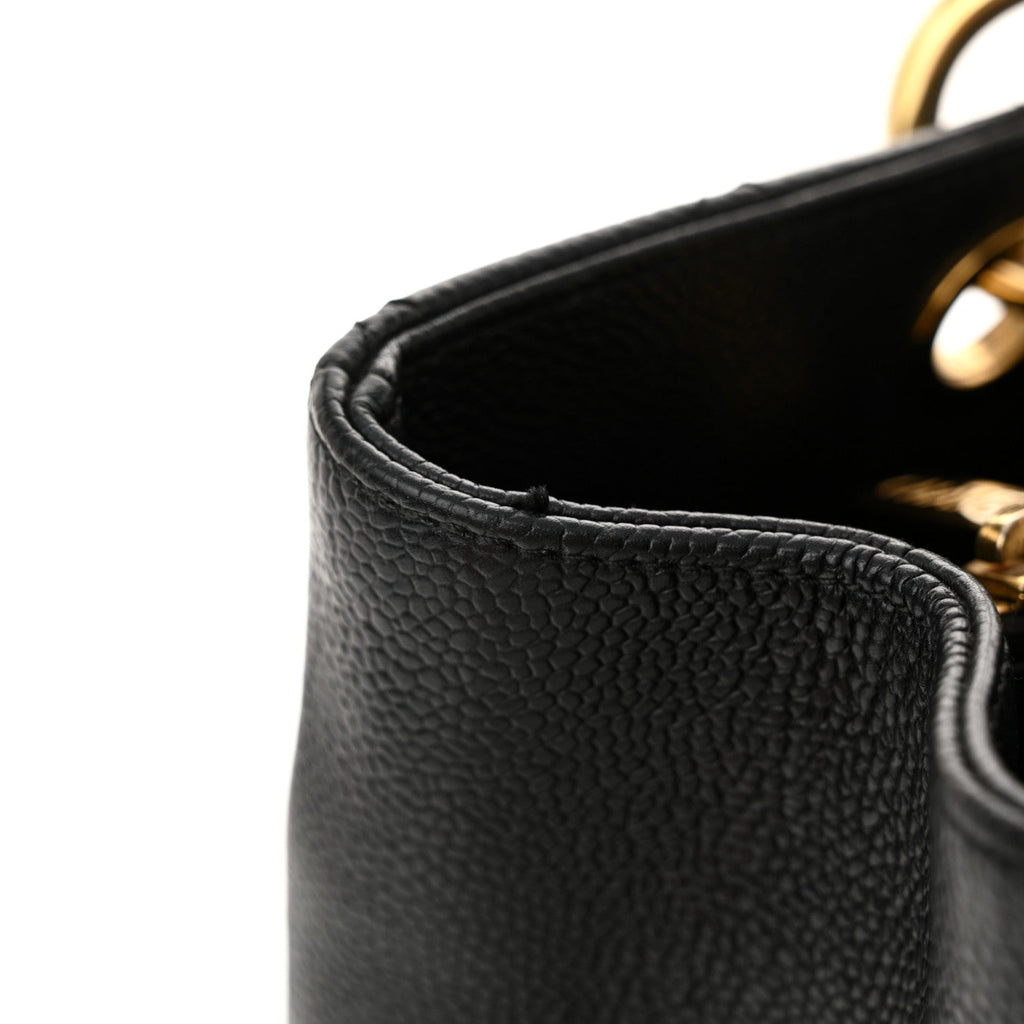 Caviar Quilted Grand Shopping Tote GST Black