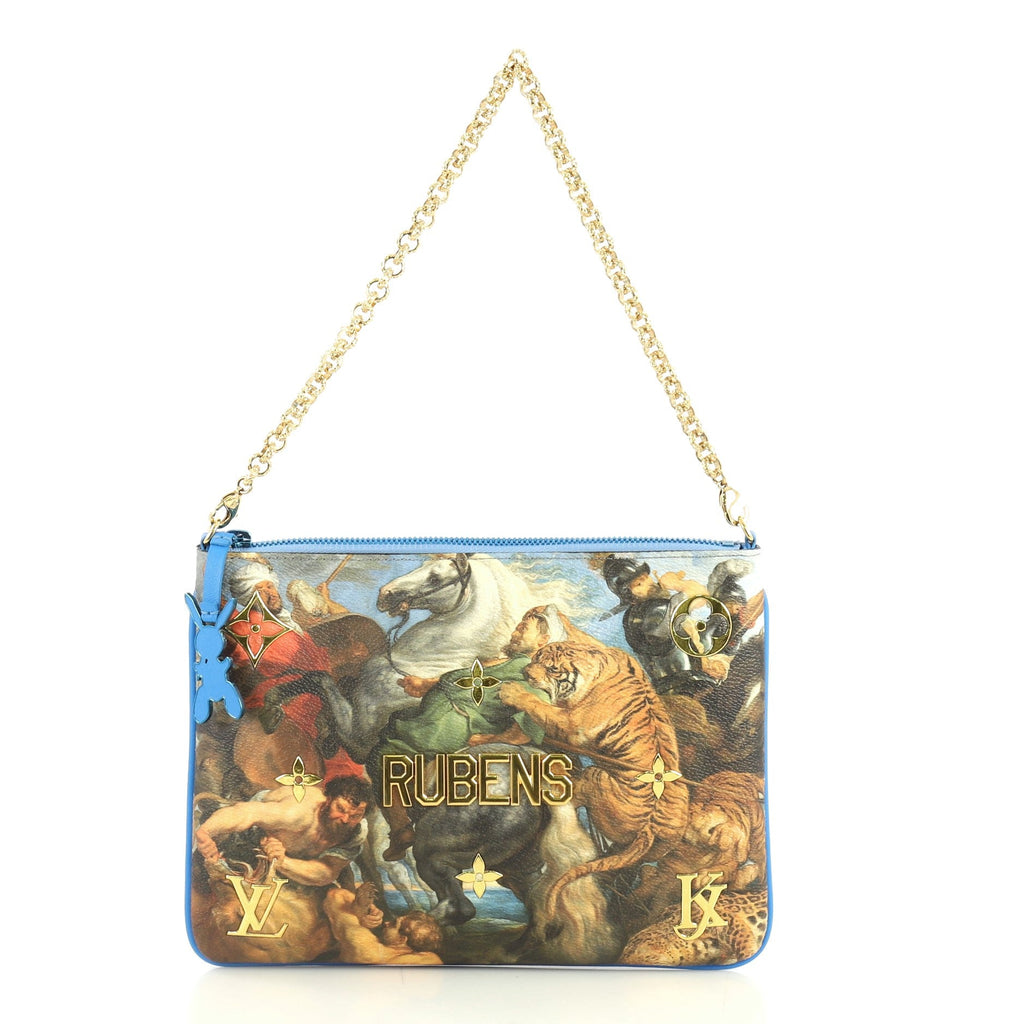 Pochette Clutch Limited Edition Jeff Koons Rubens Print Canvas