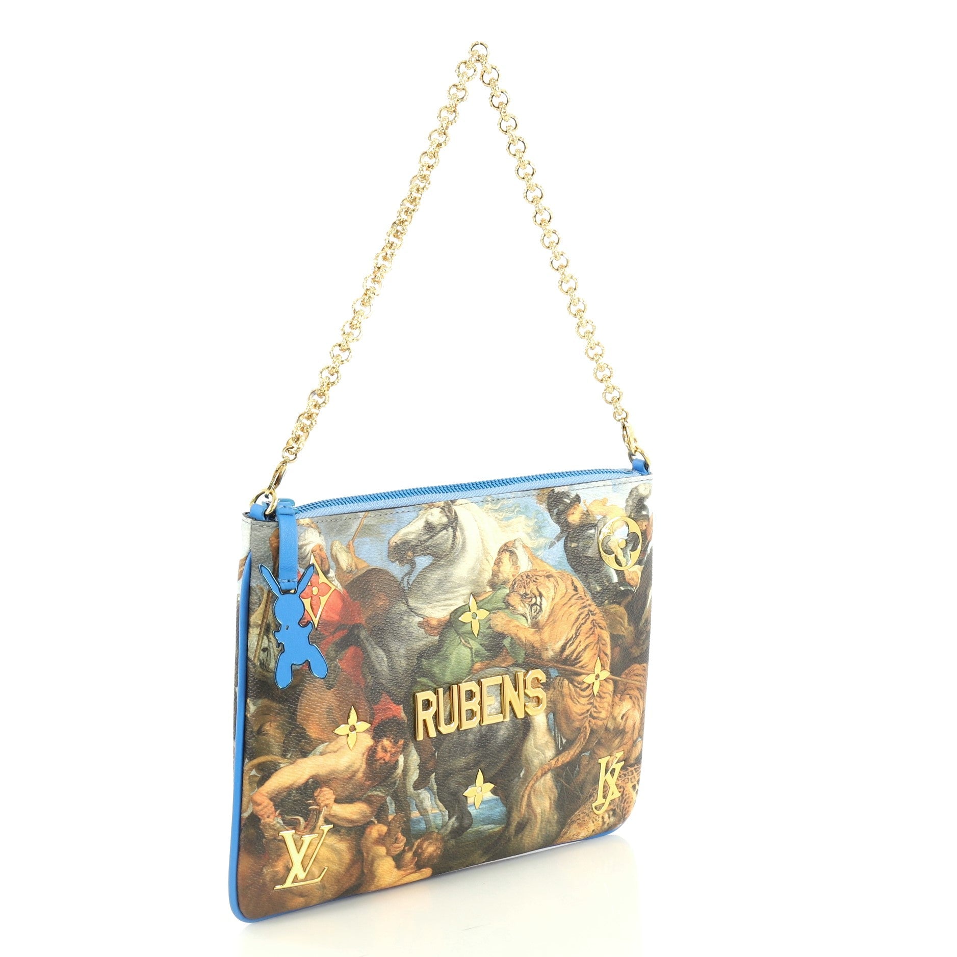 Pochette Clutch Limited Edition Jeff Koons Rubens Print Canvas