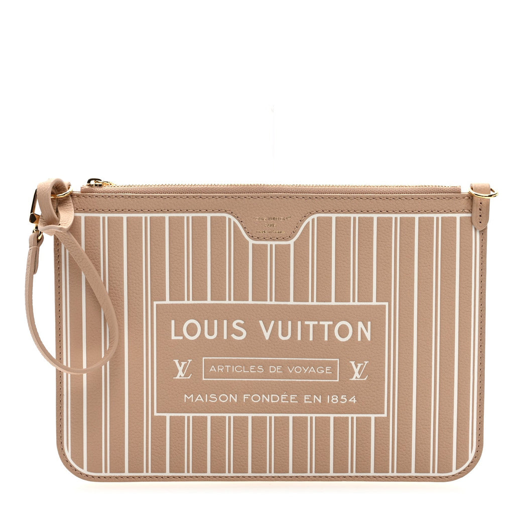 Calfskin Neverfull Inside Out MM Pochette Dune Hazelnut