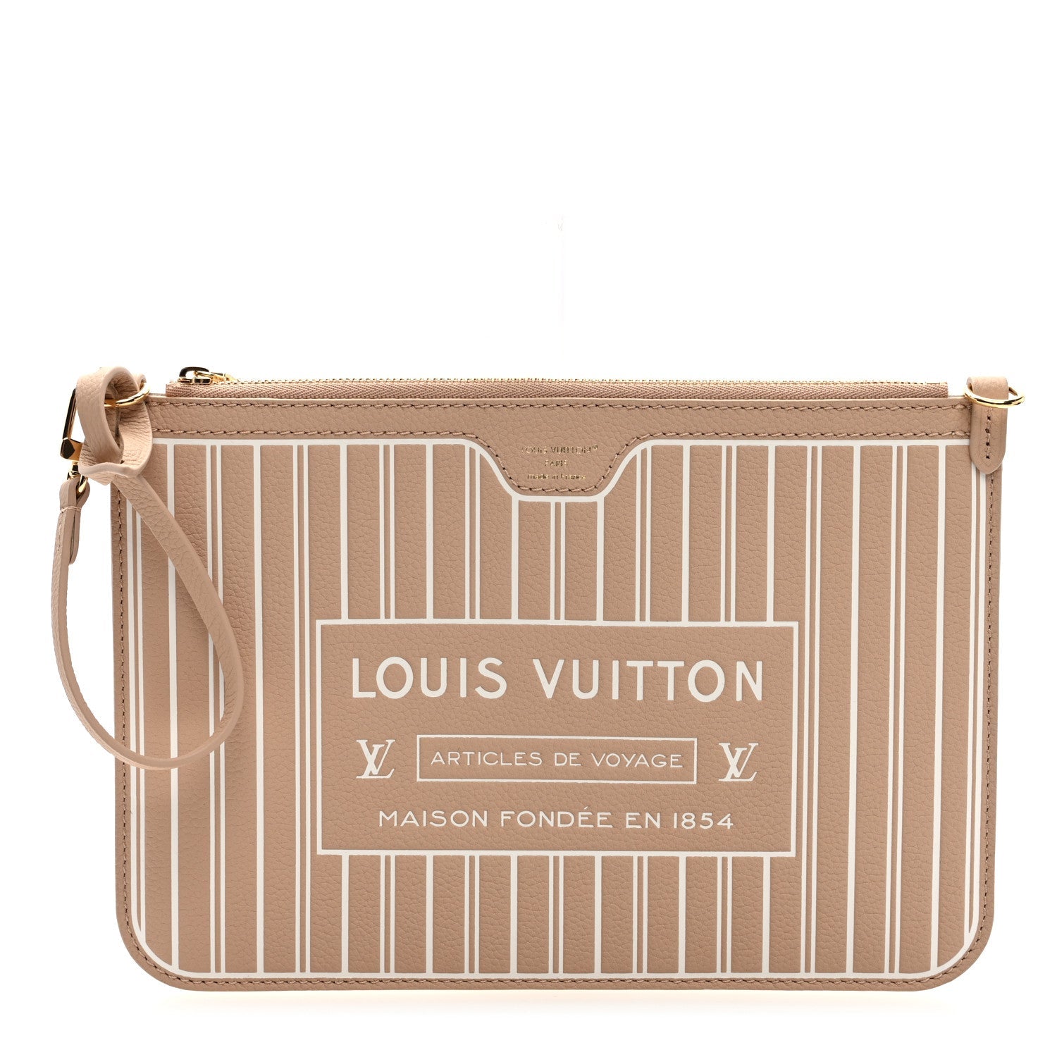 Calfskin Neverfull Inside Out MM Pochette Dune Hazelnut