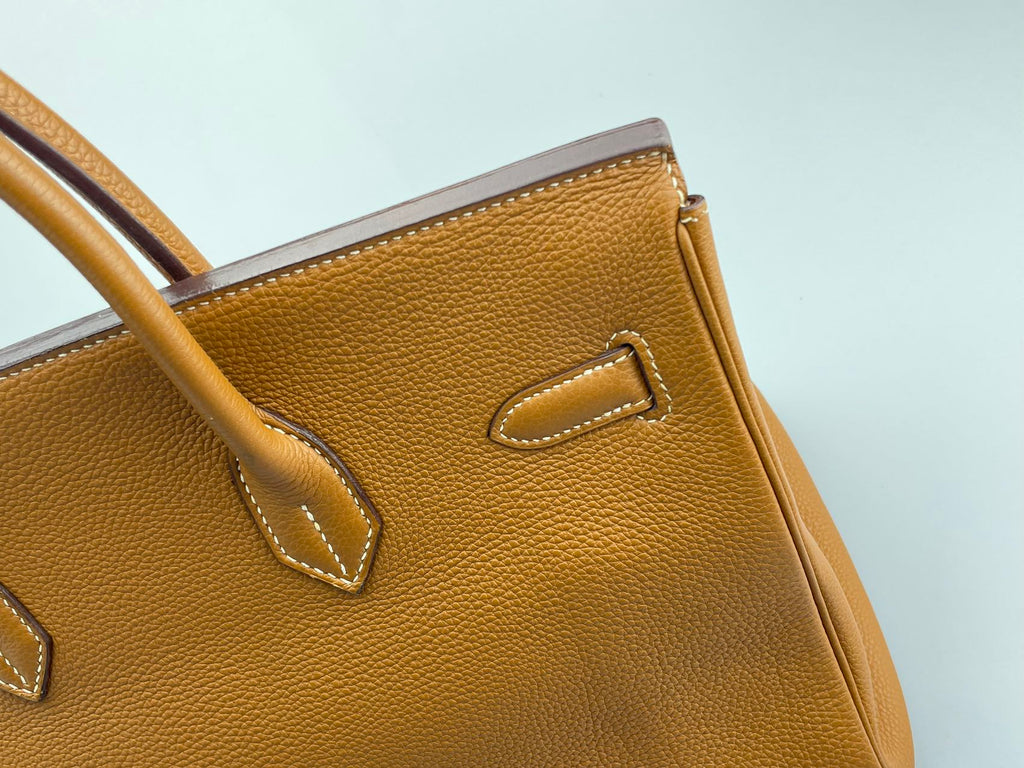 Hermes pre-owned Birkin 35 in gold vintage Togo leather