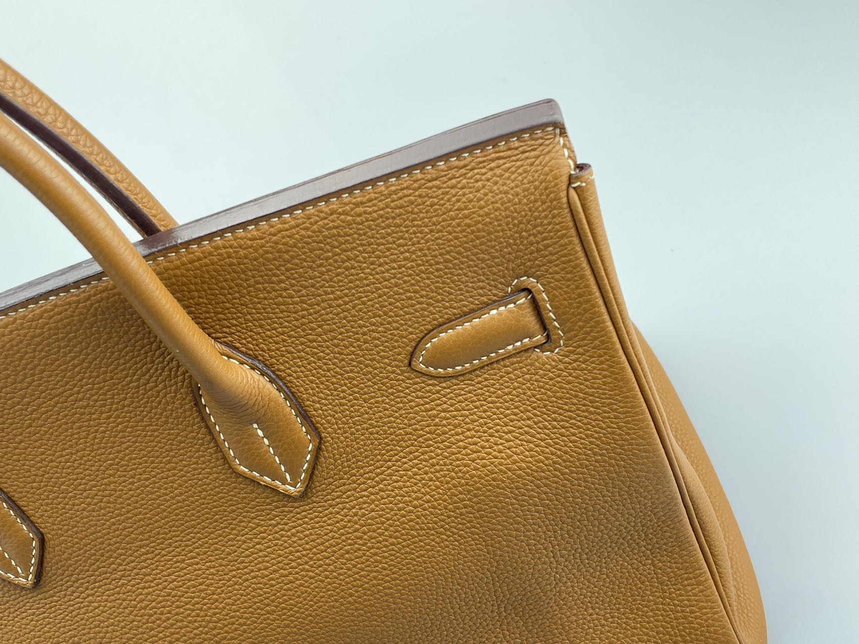 Hermes pre-owned Birkin 35 in gold vintage Togo leather