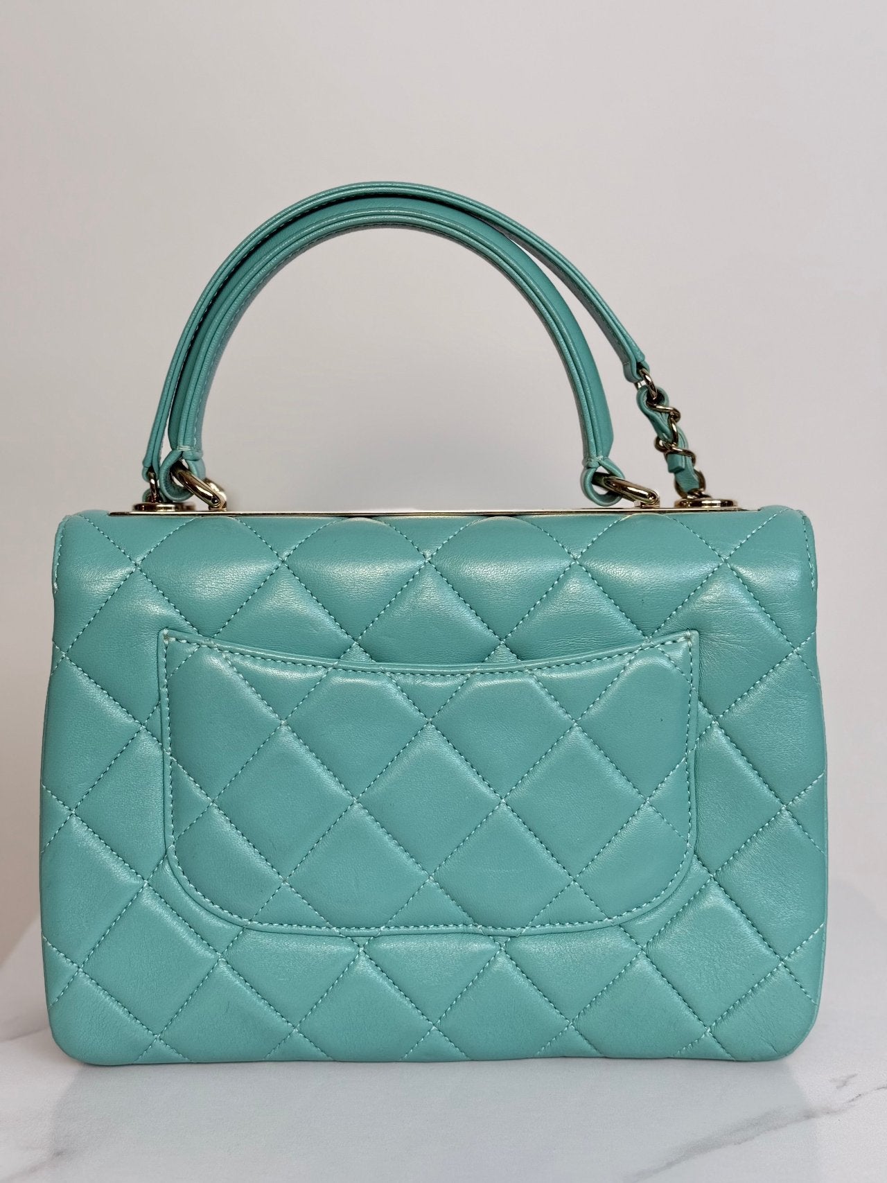 Chanel Small Trendy CC Bag in Light Green Lambskin Leather with Gold Hardware