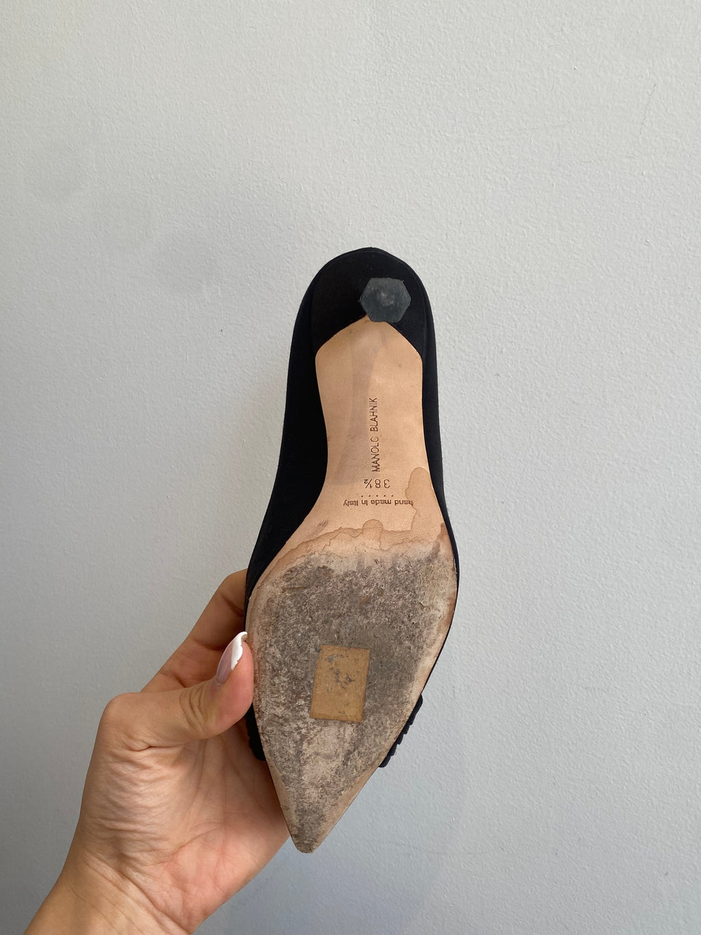 Manolo Blahnik Satin Crystal Pumps