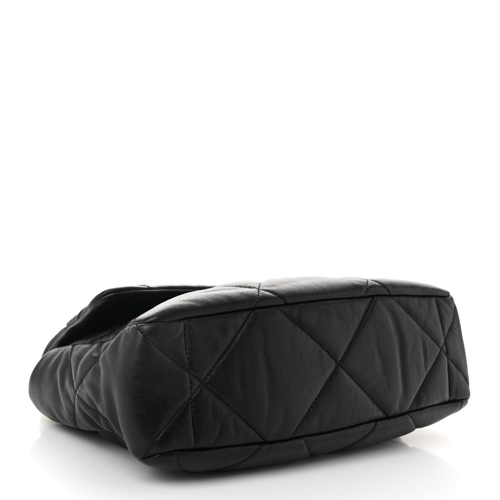 Lambskin Quilted Large Chanel 19 Flap Black