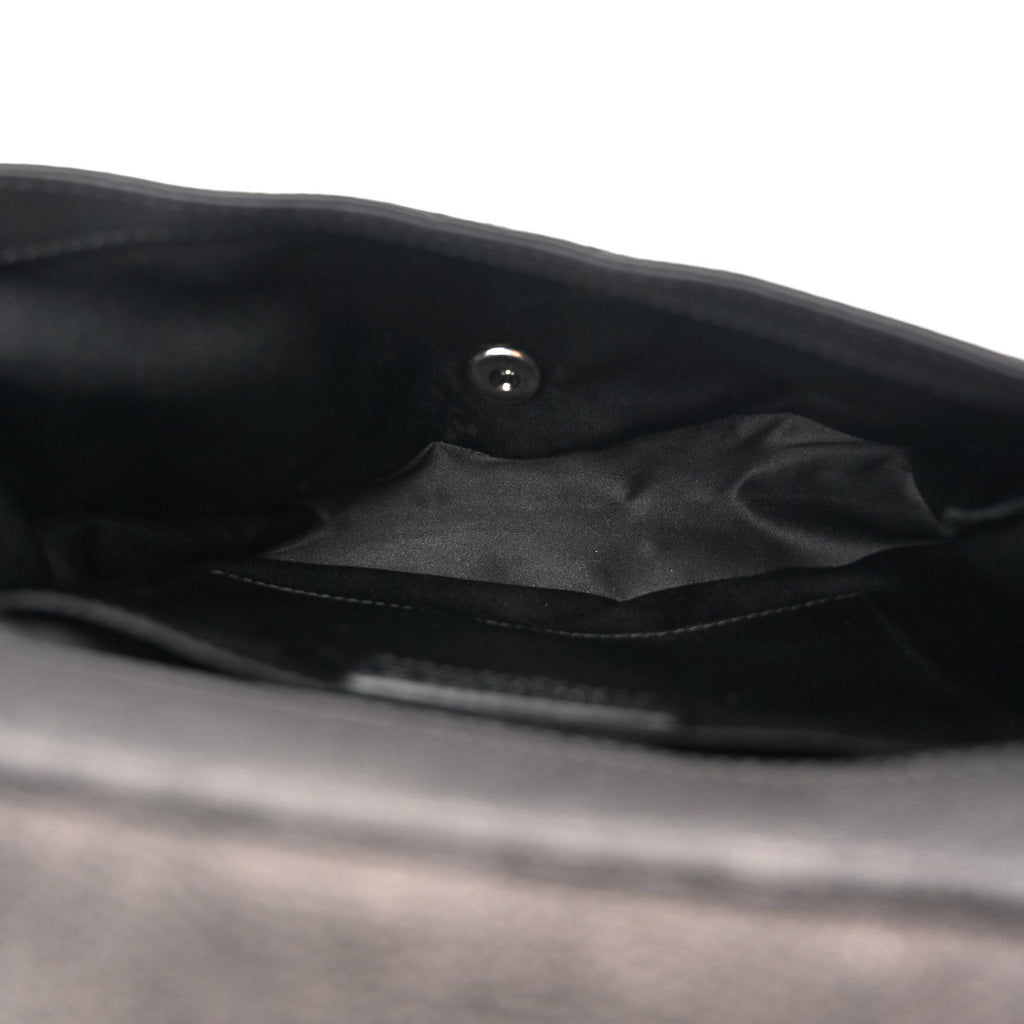 Calfskin Coco Twin Large Flap Black