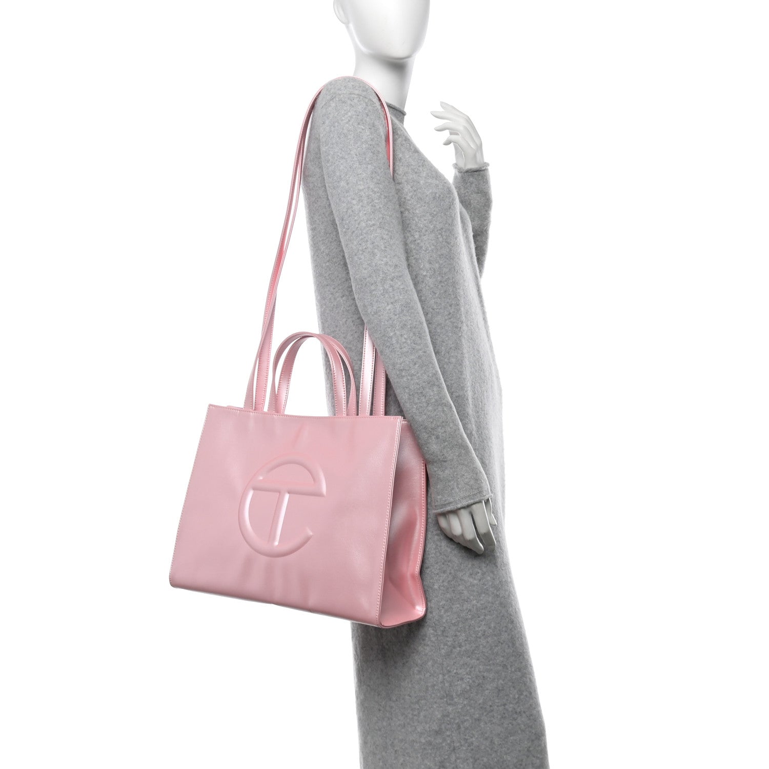 Metallic Vegan Leather Medium Shopping Bag Ballerina