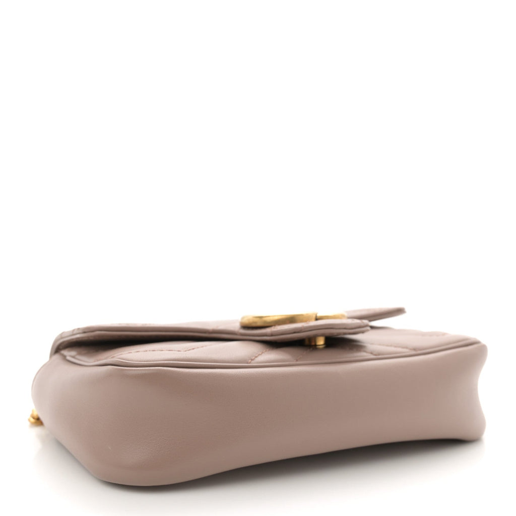 Calfskin Matelasse Super Mini GG Marmont Shoulder Bag Porcelain Rose