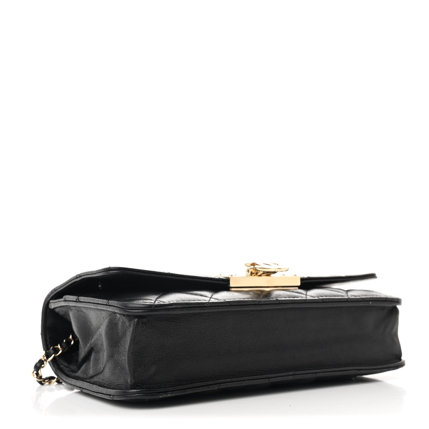 Caviar Quilted Golden Class Wallet On Chain WOC Black