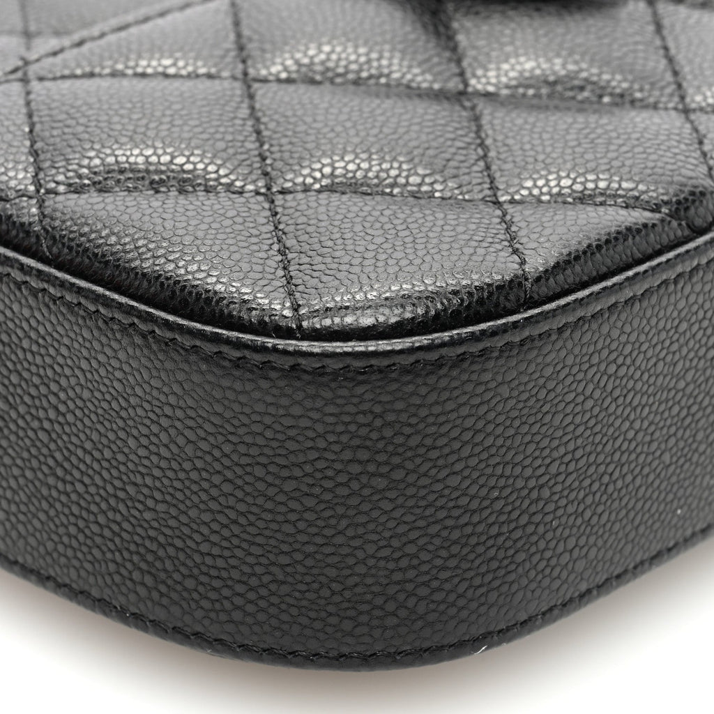 Caviar Quilted Chain Camera Bag Black