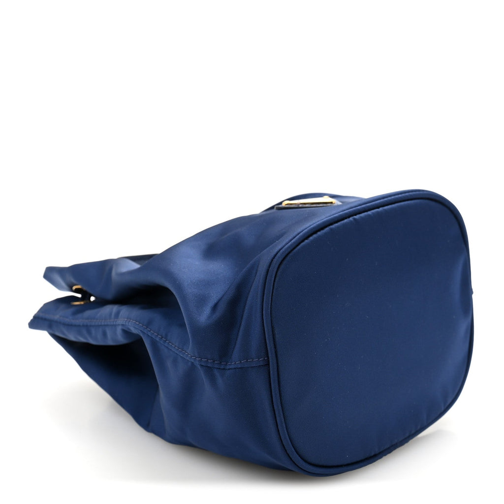 Saffiano Tessuto Nylon Bucket Wristlet Royal