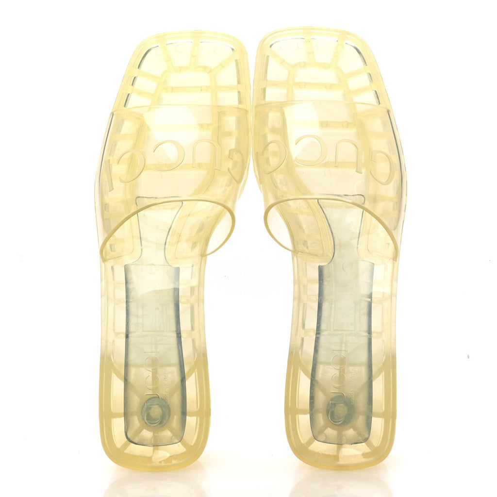 Rubber Gucci Logo Womens Platform 20/60mm Slide Sandals 39 Transparent