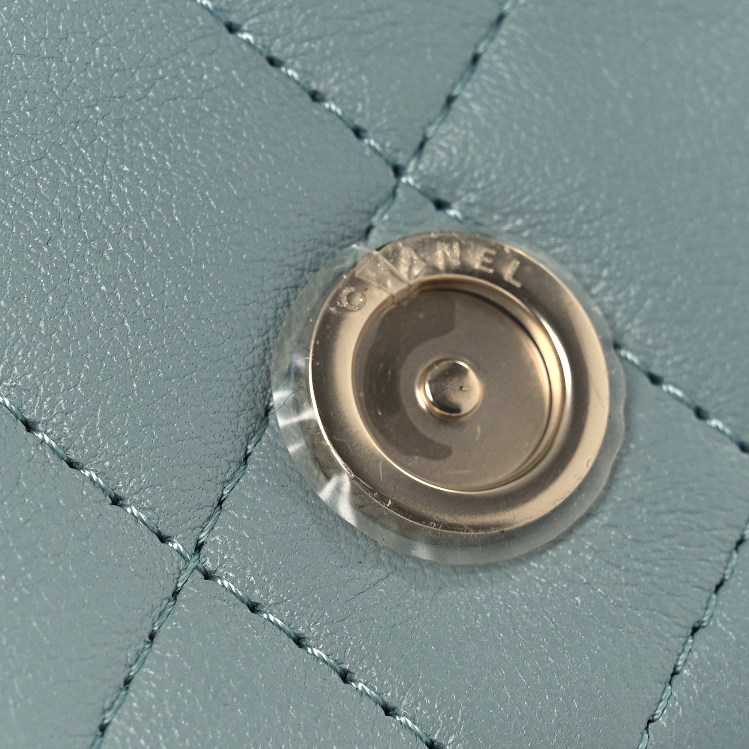 Lambskin Quilted Small Duma Drawstring Backpack Light Blue