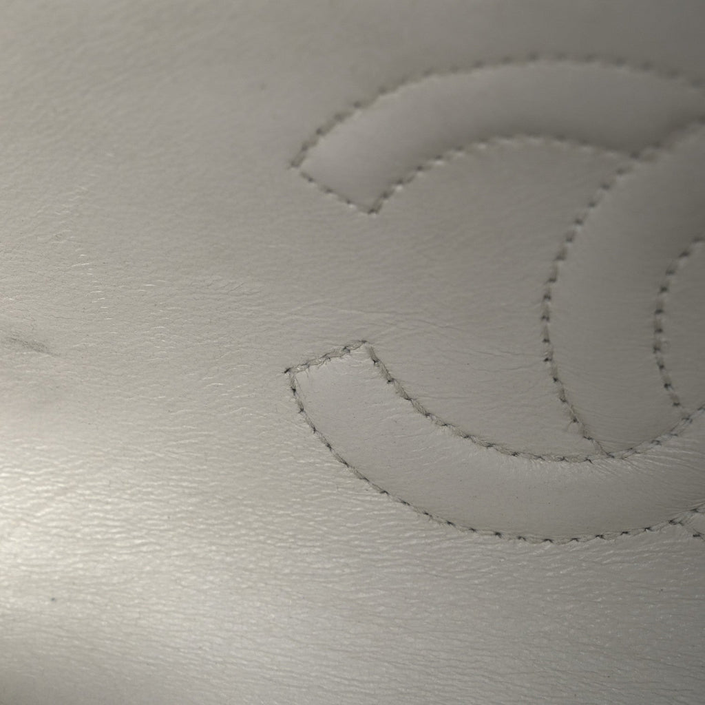 Lambskin Quilted Mini Square Flap White