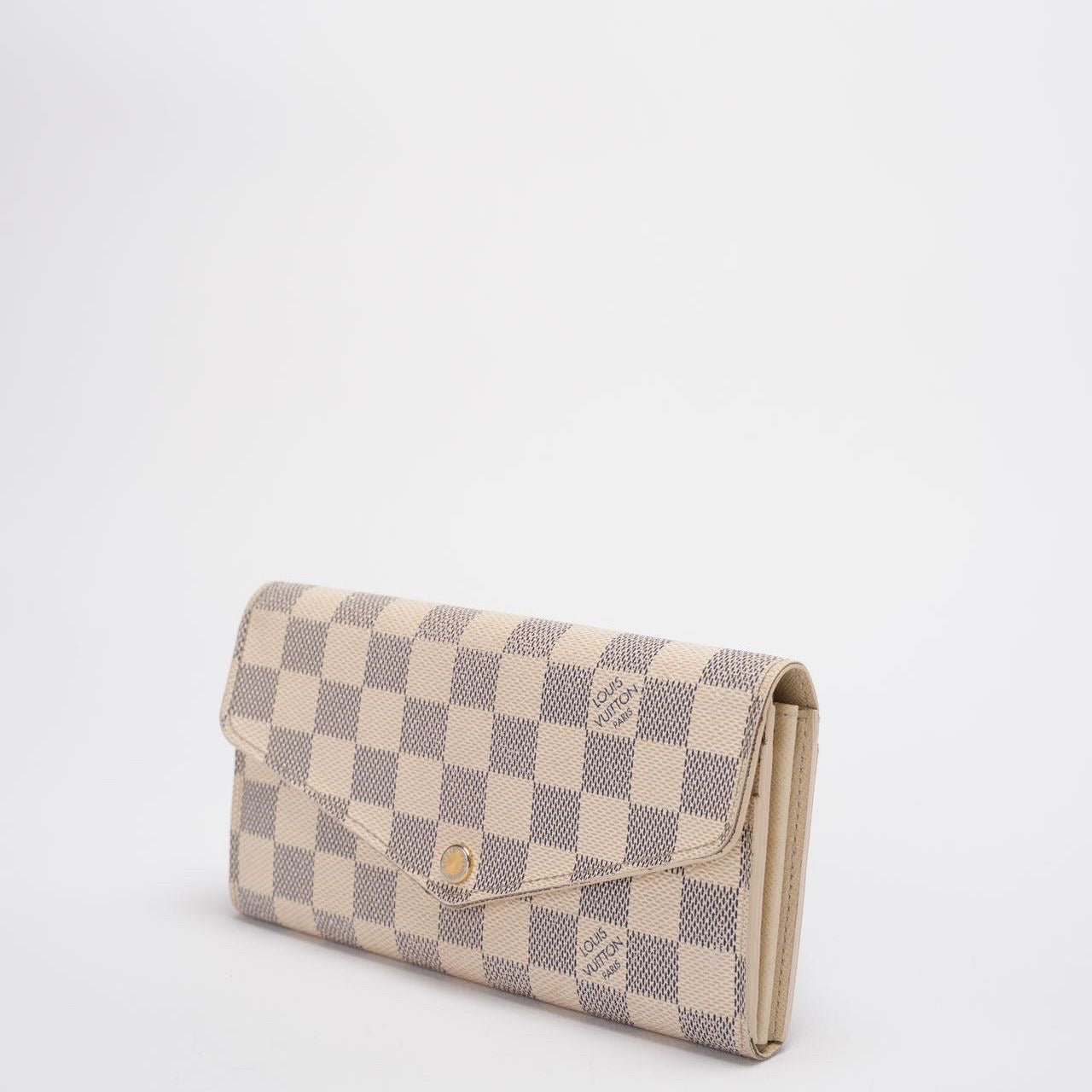 Louis Vuitton Sarah Damier Azur Canvas Wallet Beige