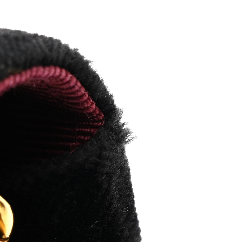 Velvet Horizontal Quilted Small Single Flap Black