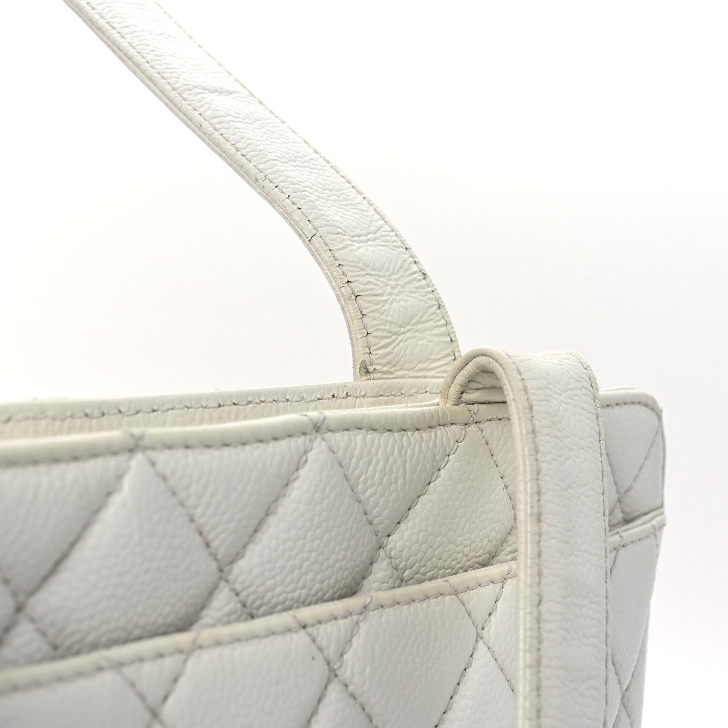 Caviar Quilted Shoulder Bag White