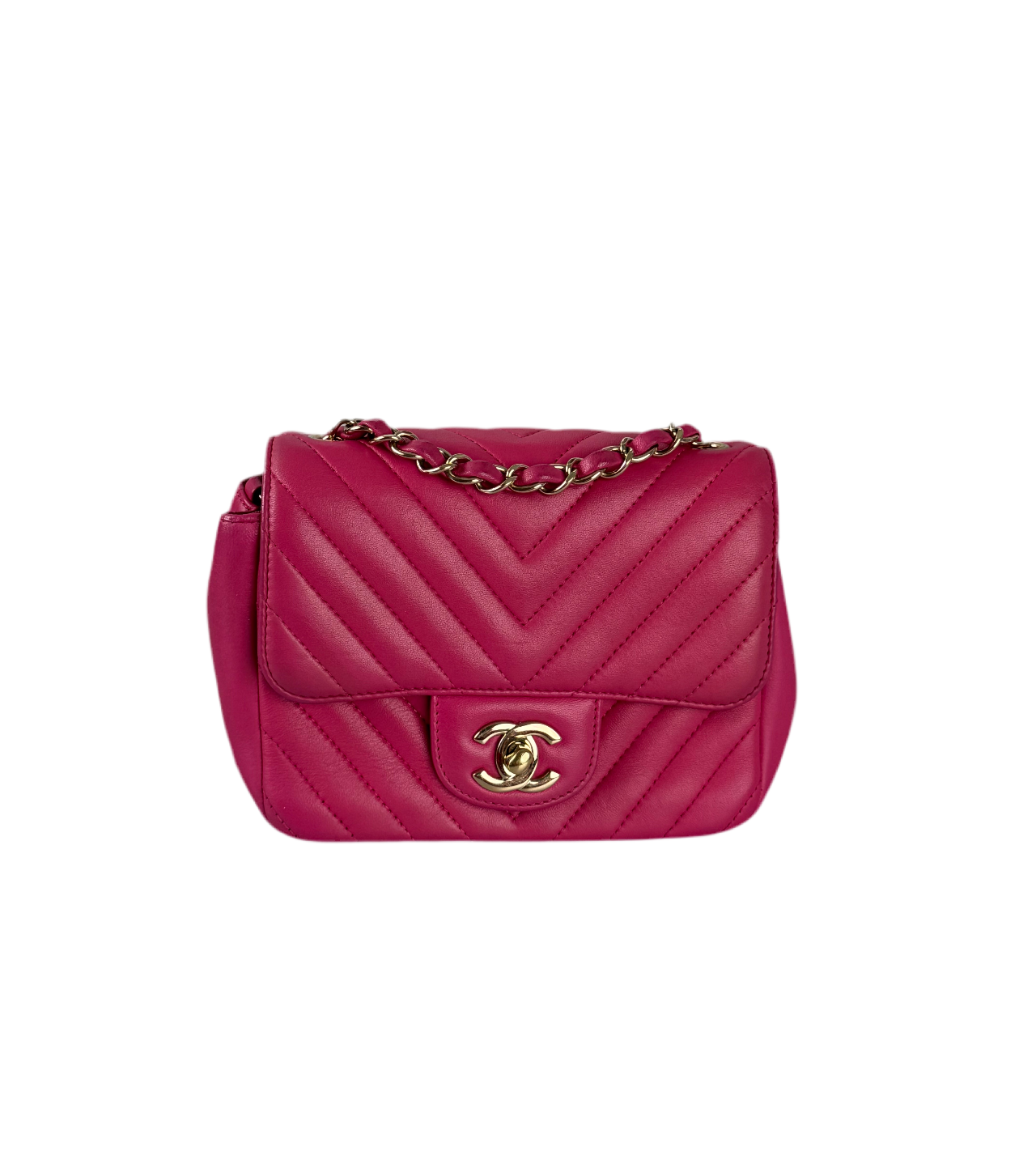Chanel Pre-Owned Mini Square Classic Chevron Flap Bag