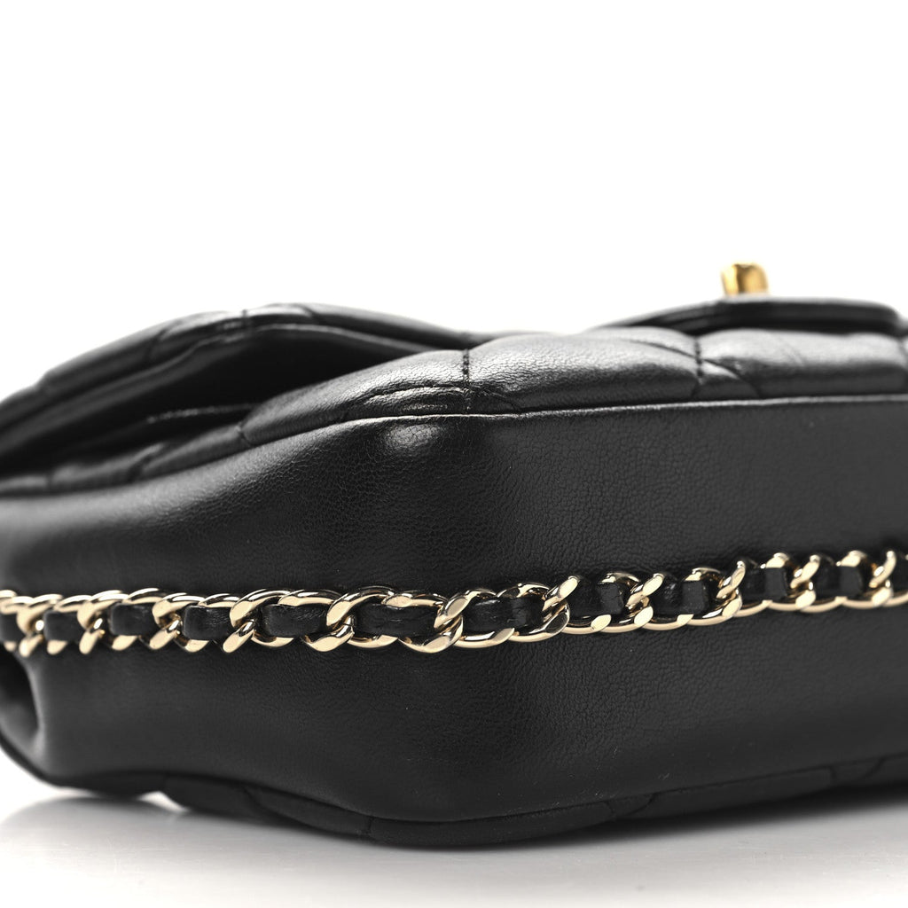 Lambskin Quilted Small My Precious Flap Black