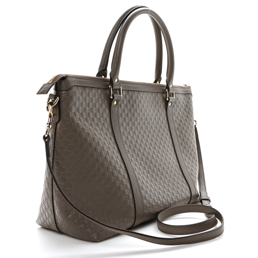 Soft Microguccissima Medium Zippered Satchel Loess