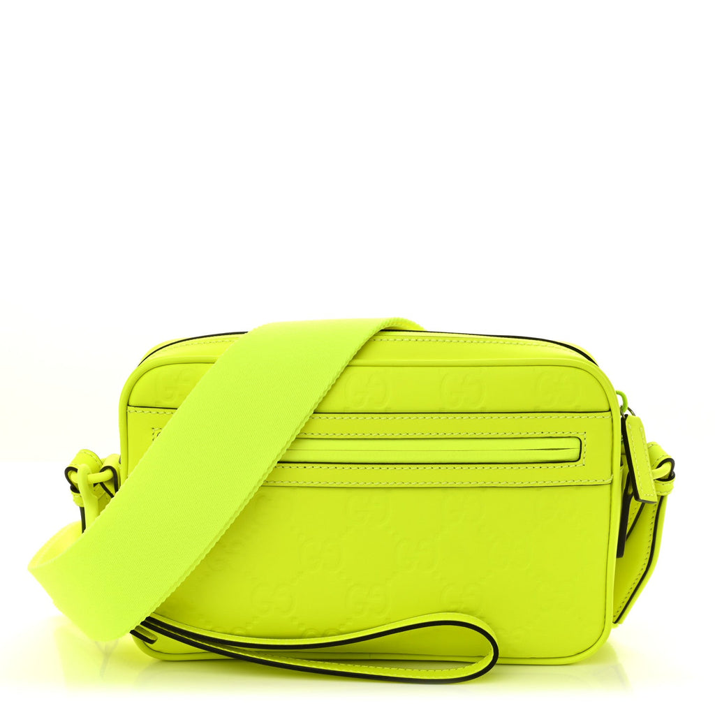 Rubber Effect Monogram GG Crossbody Bag Fluorescent Yellow