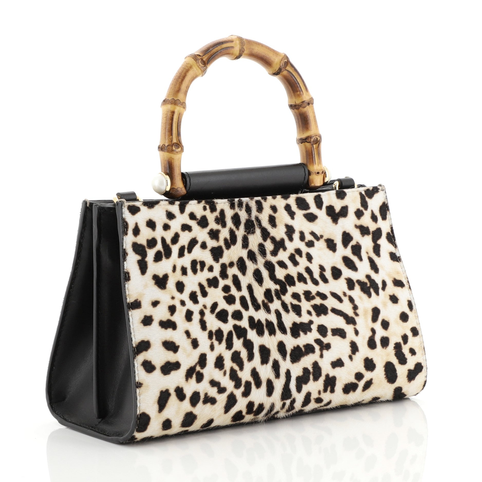 Nymphaea Top Handle Bag Printed Calf Hair Mini