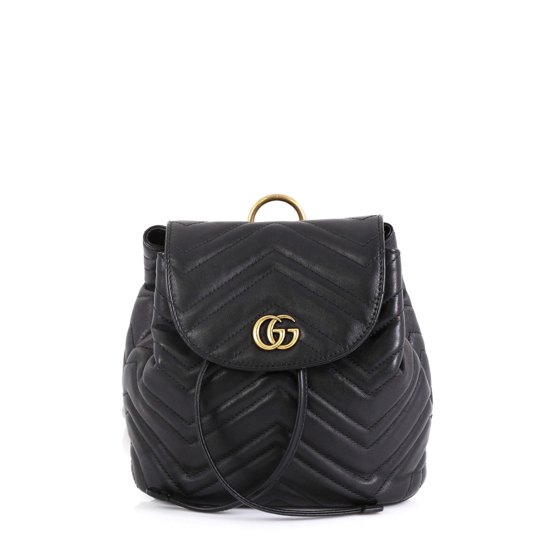 GG Marmont Drawstring Backpack Matelasse Leather Mini