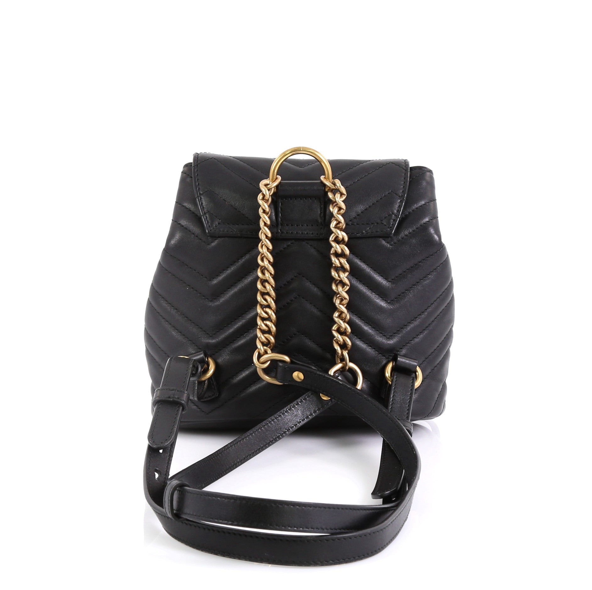 GG Marmont Drawstring Backpack Matelasse Leather Mini