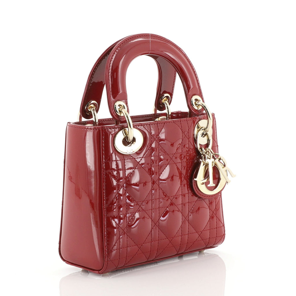 Lady Dior Chain Bag Cannage Quilt Patent Mini