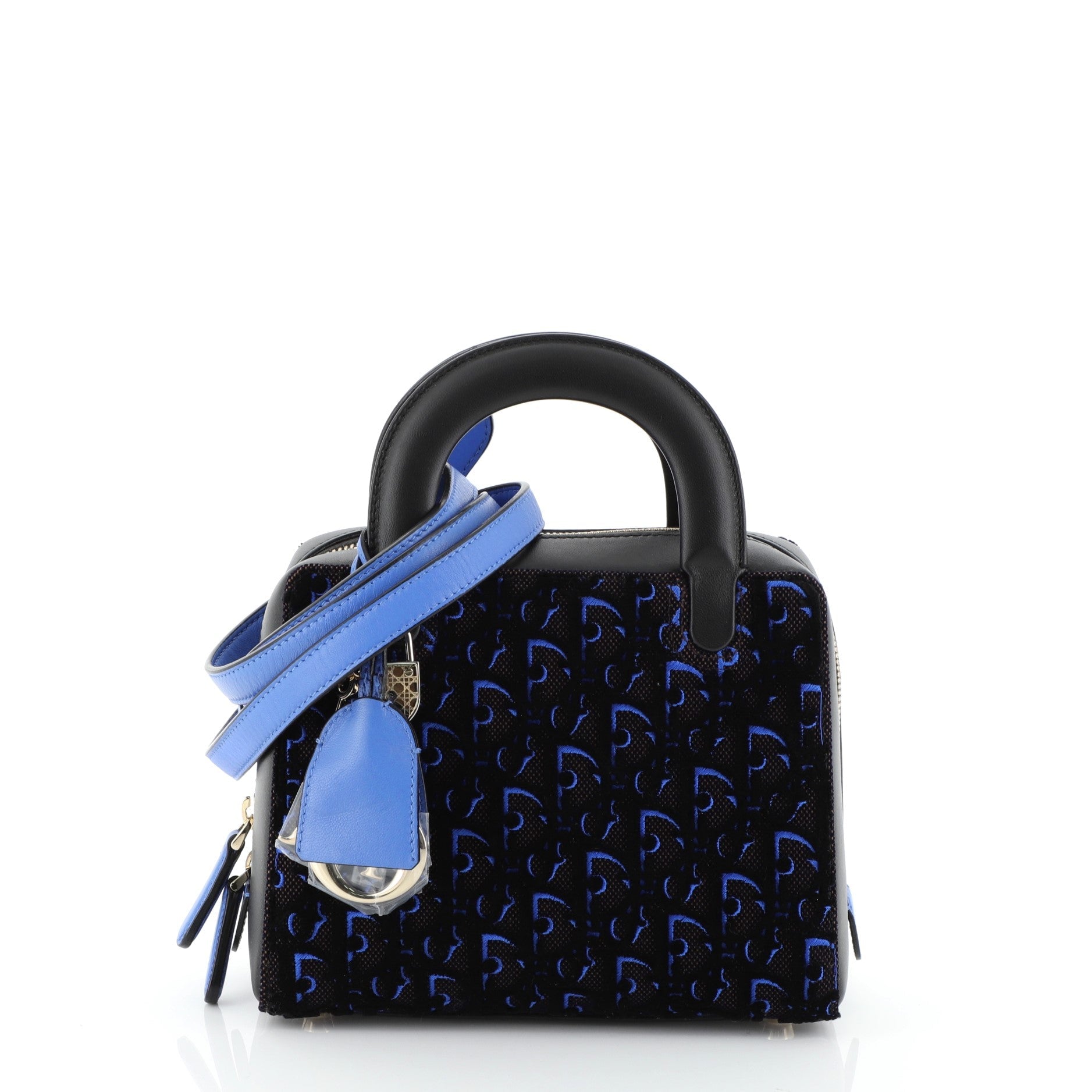 Lily Bowling Bag Oblique Velvet and Canvas Mini