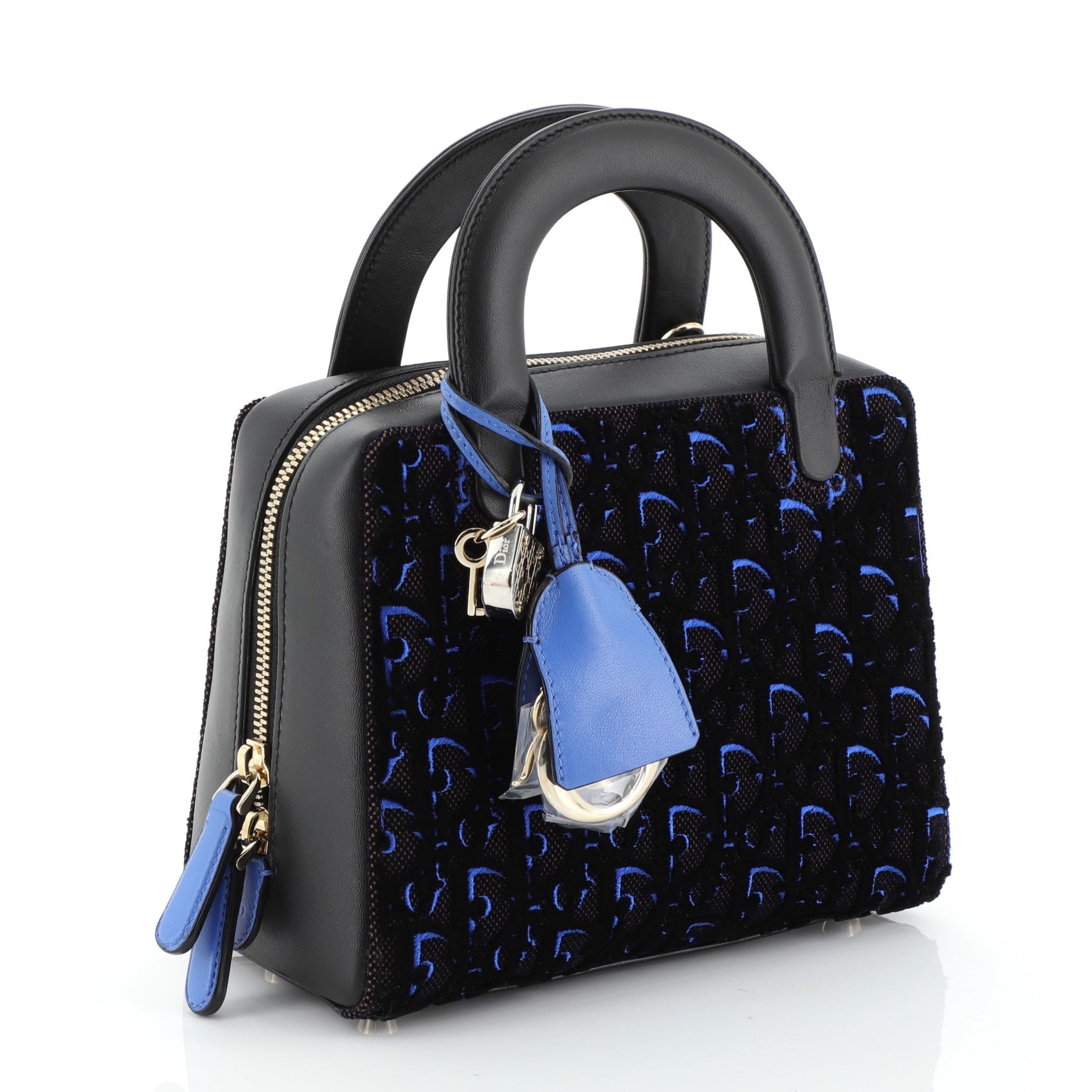 Lily Bowling Bag Oblique Velvet and Canvas Mini